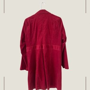 Vintage Red Corduroy Trench Coat